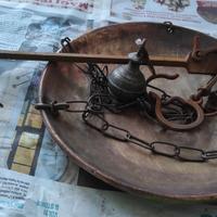 Antica bilancia pesa Stadera in ottone diametro 25