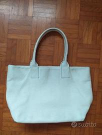 borsa bianca vera pelle Plinio Visconti 