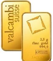 LINGOTTO ORO PURO 999 VALCAMBI SUISSE 2,5g NUOVO