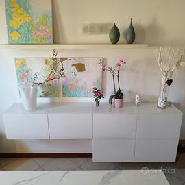 COMPOSIZIONE SOSPESA IKEA BESTÅ BIANCO LUCIDO