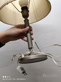 vecchia lampada da tavolo peltro anni 40