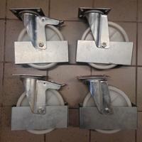 Ruote Nylon Bianco 200x50mm Con Parafili Girevole