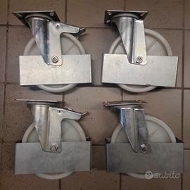 Ruote Nylon Bianco 200x50mm Con Parafili Girevole