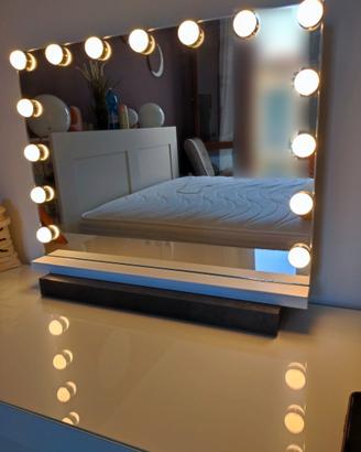Specchio Homfa con luci LED, 3 modalità touch