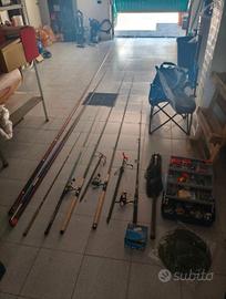 attrezzature lotto da pesca completa 