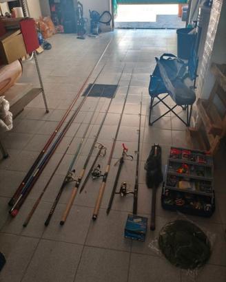 attrezzature lotto da pesca completa 