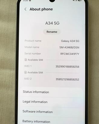 Samaung A34 5G