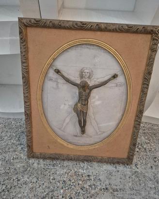 cristo crocifisso su cornice