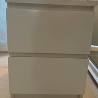 Comodino MALM Ikea Bianco