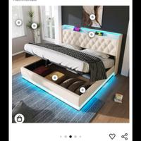 letto contenitore con LED e usb