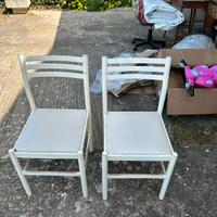 Coppia sedie da cucina bianche