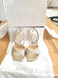Jimmy Choo Saeda Sandal 100 -38,5 Platinum icecrys