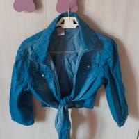 coprispalle leggero in finto denim