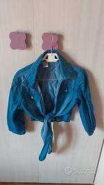 coprispalle leggero in finto denim