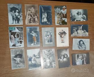Cartoline Vintage augurali con bambini
