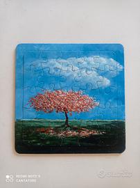 Albero della vita puzzle dipinto a mano 