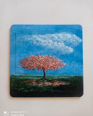 Albero della vita puzzle dipinto a mano 