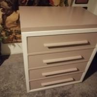 Cassettiera beige/porpora e bianca 🤩