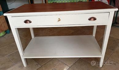 ANTICO TAVOLO IN LEGNO, CASSETTO E RIPIANO