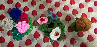 Vasini floreali uncinetto