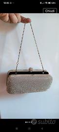 pochette gioiello elegante con strass argento bri