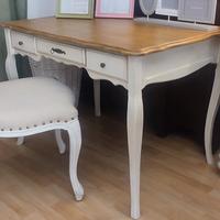 Tavolo scrittoio piano in rovere shabby chic 