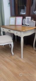 Tavolo scrittoio piano in rovere shabby chic 