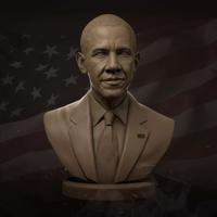 Barack Obama 3D Bust Scultura Sculpture