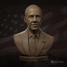 Barack Obama 3D Bust Scultura Sculpture