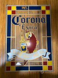 Insegna Targa vetro Smaltato Birra Corona vintage