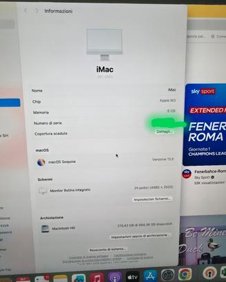 Apple iMac 24" M3 2023 500gb SSD,  8gb ram
