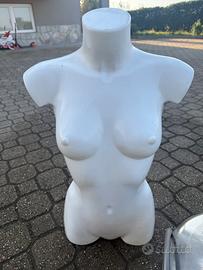 Manichino busto donna bianco in plastica/resina