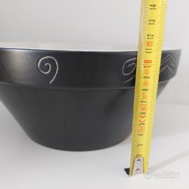 Ciotola ceramica gres nera e bianca