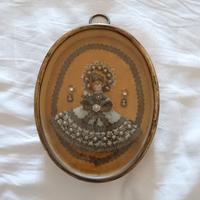 Ex Voto Maria Bambina in cera con vestito azzurro