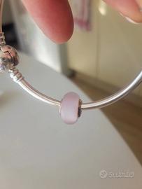 Charm Pandora in Vetro di Murano Rosa Opaco