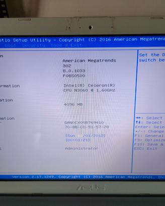 Notebook Asus F540S guasto