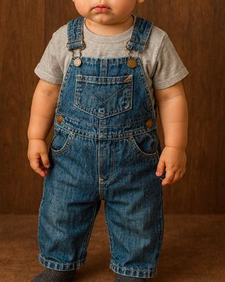 Salopette bimbo/bimba in denim - Taglia 6 mesi