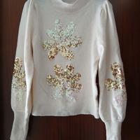 Maglioncino bianco con paillettes