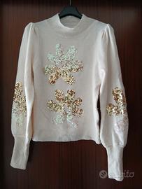 Maglioncino bianco con paillettes