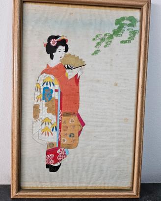 Quadro dipinto su tela con cornice
