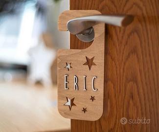 Placca legno porta, targa da appendere porta