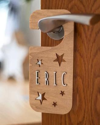 Placca legno porta, targa da appendere porta