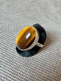 Anello argento 925 con pietra Occhio di Tigre