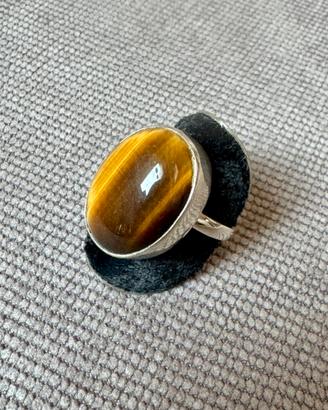 Anello argento 925 con pietra Occhio di Tigre