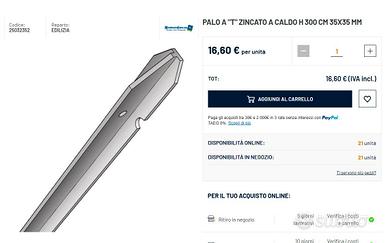 MATERIALE PER RECINZIONE (PALI E RETE) NUOVO