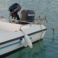 Barca a motore con due motorizzazioni fuori bordo