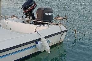 Barca a motore con due motorizzazioni fuori bordo