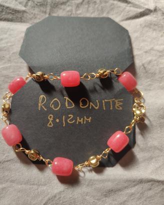 bracciale catena pietre rodonite,ematite