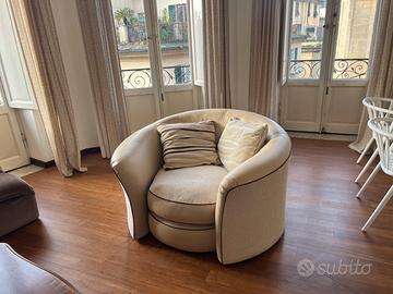 Calia - maxi poltrona lovechair pelle e tessuto