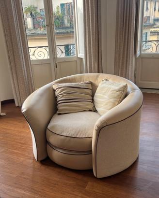 Calia - maxi poltrona lovechair pelle e tessuto
